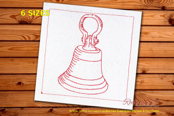 Brass Hanging Bell Redwork