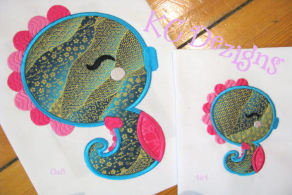 Cute Seahorse Embroidery for Small Business Merch