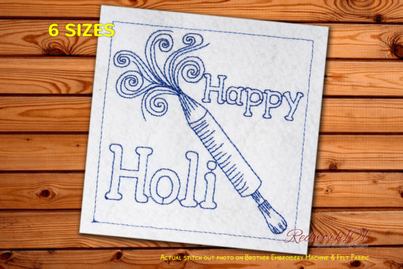 Holi with Colors Redwork Embroidery Design Review